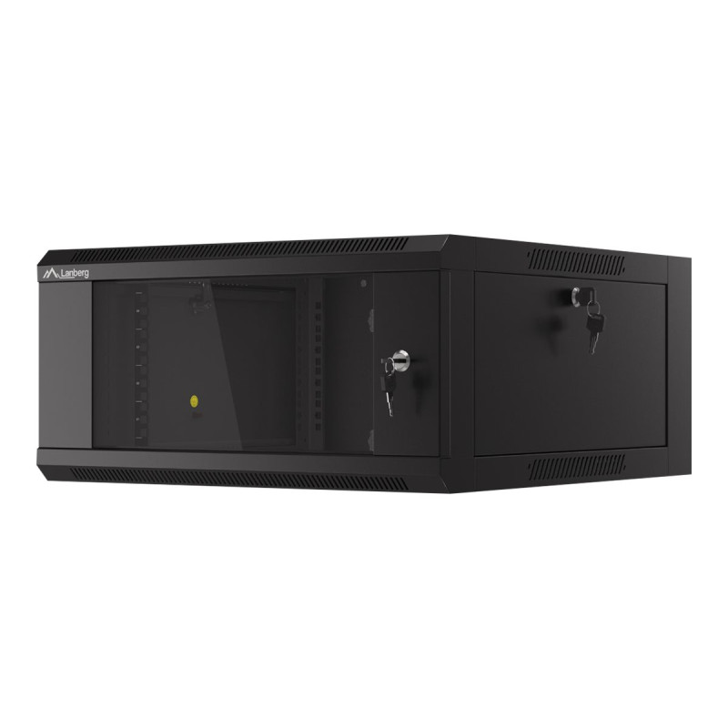 Lanberg Rack cabinet 19" wall-mounted 4U 600 fast assembly (flat pack), black | Lanberg