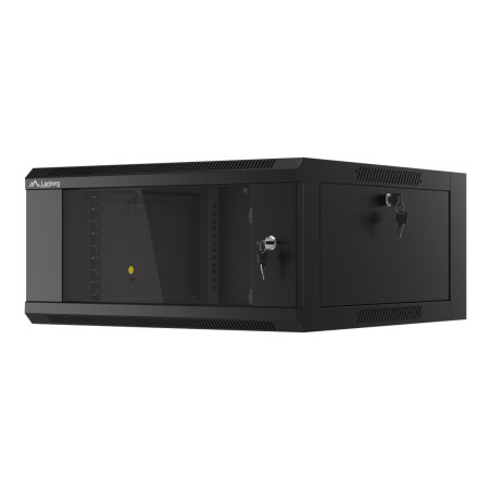 Lanberg Rack cabinet 19" wall-mounted 4U 600 fast assembly (flat pack), black | Lanberg