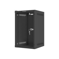 Lanberg Rack cabinet 10" wall-mount 9U/280x310 (flat pack) with glass door, black | Lanberg