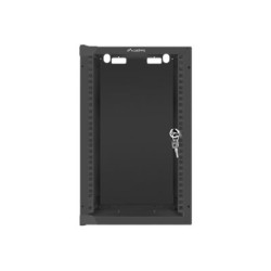 Lanberg Rack cabinet 10" wall-mount 9U/280x310 (flat pack) with glass door, black | Lanberg