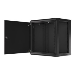 Lanberg Rack cabinet 19" wall-mount 12U/600x450 for self-assembly with metal door (flat pack), black | Lanberg