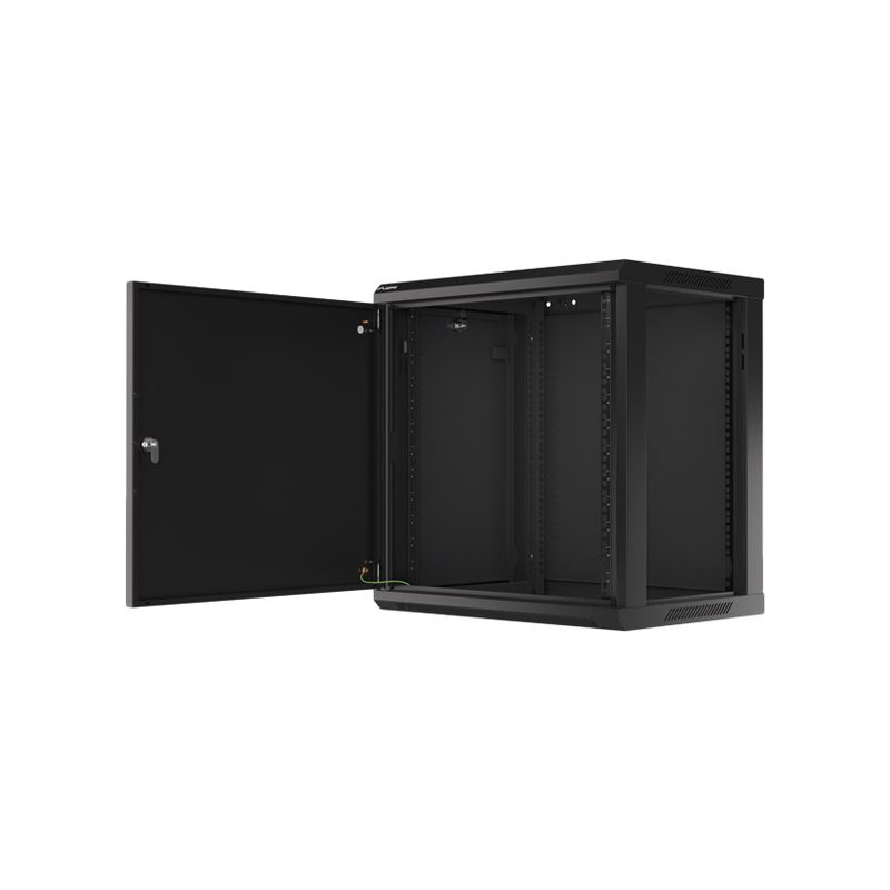 Lanberg Rack cabinet 19" wall-mount 12U/600x450 for self-assembly with metal door (flat pack), black | Lanberg