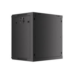 Lanberg Rack cabinet 19" wall-mount 12U/600x450 for self-assembly with metal door (flat pack), black | Lanberg
