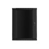 Lanberg Rack cabinet 19" wall-mount 18U/600x600 (flat pack) with glass door V2, black | Lanberg