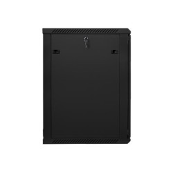 Lanberg Rack cabinet 19" wall-mount 18U/600x600 (flat pack) with glass door V2, black | Lanberg