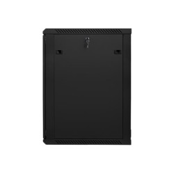 Lanberg Rack cabinet 19" wall-mount 18U/600x600 (flat pack) with glass door V2, black | Lanberg