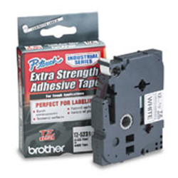 Brother | TZ-S231 Strong Adhesive Laminated Tape | Black on White | TZe | 8 m | 1.2 cm