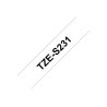 Brother | TZ-S231 Strong Adhesive Laminated Tape | Black on White | TZe | 8 m | 1.2 cm