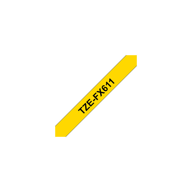 Brother | TZe-FX611 Flexible ID Laminated Tape | Black on Yellow | TZe | 8 m | 6 cm