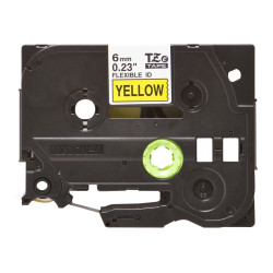 Brother | TZe-FX611 Flexible ID Laminated Tape | Black on Yellow | TZe | 8 m | 6 cm