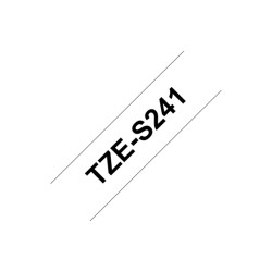 Brother | TZe-S241 Strong Adhesive Laminated Tape | Black on White | TZe | 8 m | 1.8 cm