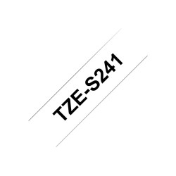Brother | TZe-S241 Strong Adhesive Laminated Tape | Black on White | TZe | 8 m | 1.8 cm