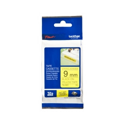 Brother | TZe-S621 Strong Adhesive Laminated Tape | Black on Yellow | TZe | 8 m | 9 cm