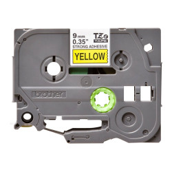 Brother | TZe-S621 Strong Adhesive Laminated Tape | Black on Yellow | TZe | 8 m | 9 cm