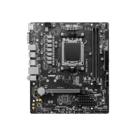 MSI | PRO A620M-E | Processor family AMD | Processor socket AM5 | DDR5 | Supported hard disk drive interfaces SATA, M.2 | Number