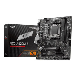 MSI | PRO A620M-E | Processor family AMD | Processor socket AM5 | DDR5 | Supported hard disk drive interfaces SATA, M.2 | Number