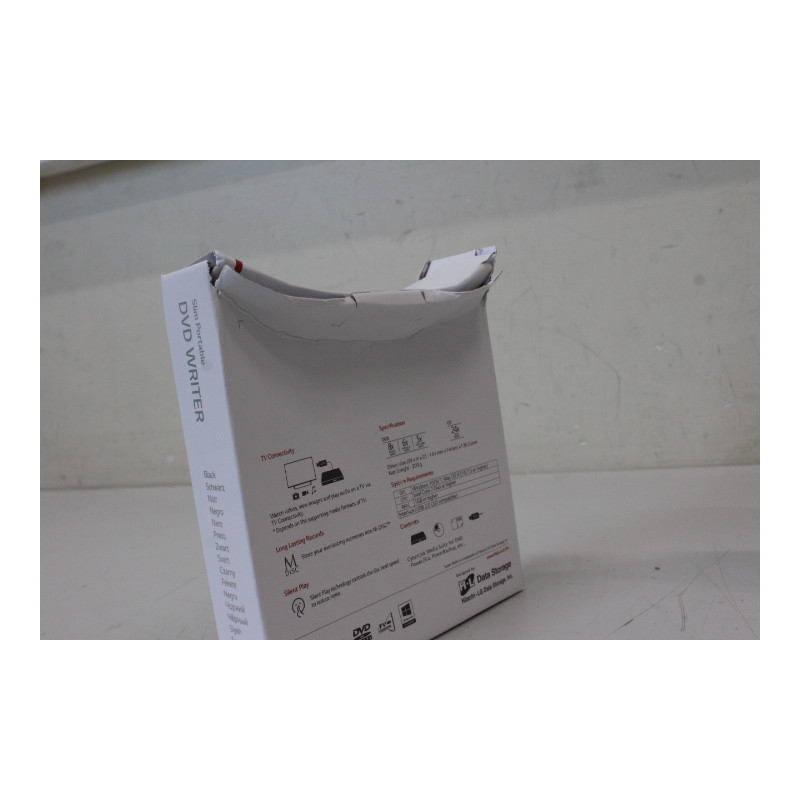 H.L Data Storage Ultra Slim Portable DVD-Writer | GP57EB40 | Interface USB 2.0 | DVD R/RW | CD read speed 24 x | CD write speed 