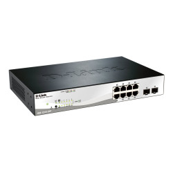 D-LINK DGS-1210-10P, Gigabit Smart III Switch with 8 10/100/1000Base-T PoE ports and 2 combo 1000Base-T/MiniGBIC (SFP) ports, 80