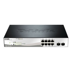 D-LINK DGS-1210-10P, Gigabit Smart III Switch with 8 10/100/1000Base-T PoE ports and 2 combo 1000Base-T/MiniGBIC (SFP) ports, 80