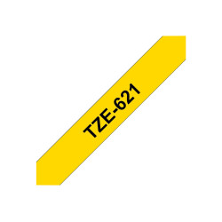Brother | TZe-621 Laminated Tape | Black on Yellow | TZe | 8 m | 9 cm