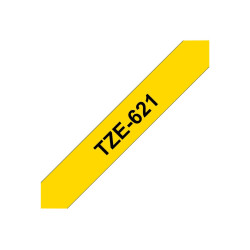 Brother | TZe-621 Laminated Tape | Black on Yellow | TZe | 8 m | 9 cm
