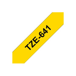 Brother | TZe-641 Laminated Tape | Black On Yellow | TZe | 8 m | 1.8 cm