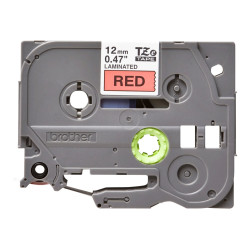 Brother | TZE-431 Laminated Tape | Black on Red | TZe | 8 m | 1.2 cm