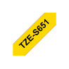 Brother | TZe-S651 Strong Adhesive Laminated Tape | Black on Yellow | TZe | 8 m | 2.4 cm