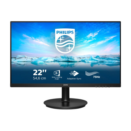 Philips | LCD monitor | 222V8LA/00 | 21.5 inch (54.6 cm) " | VA | FHD | 16:9 | 75 Hz | 4 ms | 1920 x 1080 pixels | 250 cd/m | He