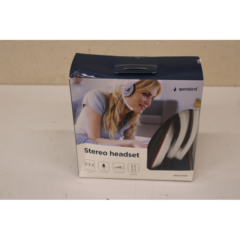 SALE OUT. Gembird MHS-001-GW Stereo headset, glossy white | Gembird | MHS-001-GW | Stereo headset | Built-in microphone | 3.5 mm