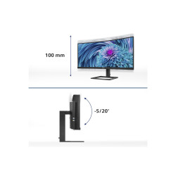 Philips | UltraWide LCD Monitor | 346E2CUAE | 34 " | VA | WQHD | 21:9 | 100 Hz | 4 ms | 3440 x 1440 | 300 cd/m | HDMI ports quan