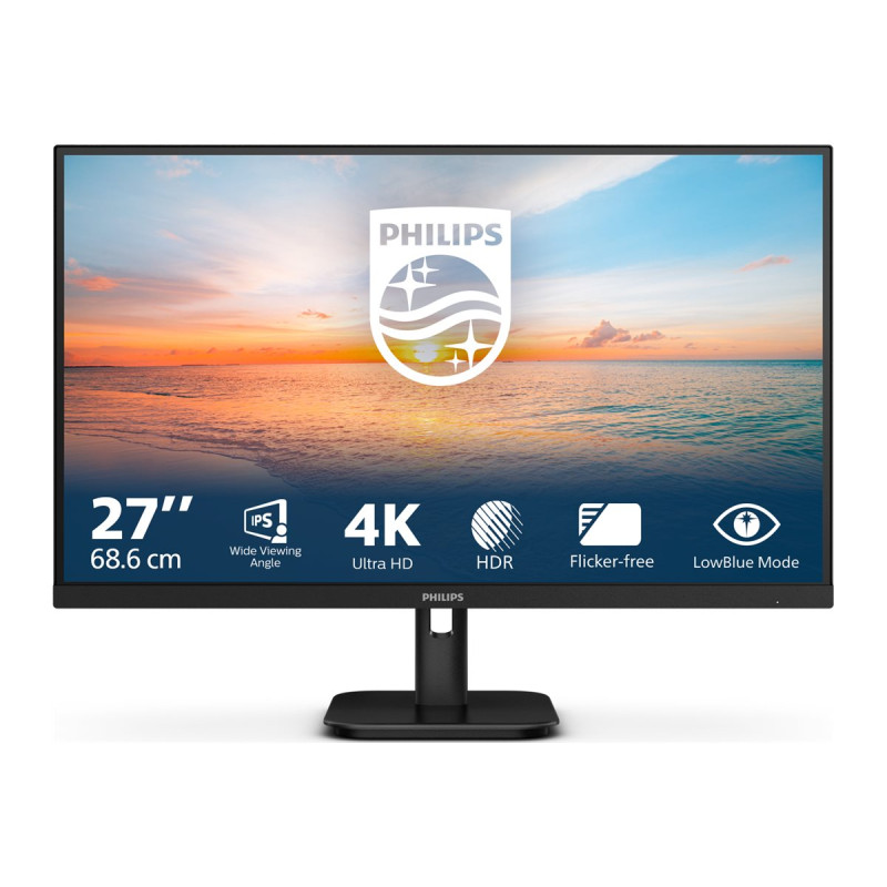 Philips 27E1N1800A/00 | 27 " | IPS | 16:9 | 60 Hz | 4 ms | 3840 x 2160 pixels | 350 cd/m | HDMI ports quantity 2 | Black