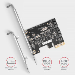 AXAGON Two-channel SATA III PCI-Express controller with two internal SATA port outputs | PCES-SJ2