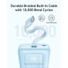 Anker | Power Bank with Built-In USB-C Cable | A1688031 | 10000 mAh | 30W Output | Blue
