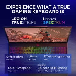 Lenovo Legion 5 15IRX10 | Eclipse Black | 15.1 " | OLED | WQXGA | 2560 x 1600 pixels | Intel Core i7 | i7-13650HX | 24 (2x12) GB