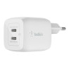 Belkin Dual USB-C GaN Wall Charger with PPS 45W | WCH011vfWH