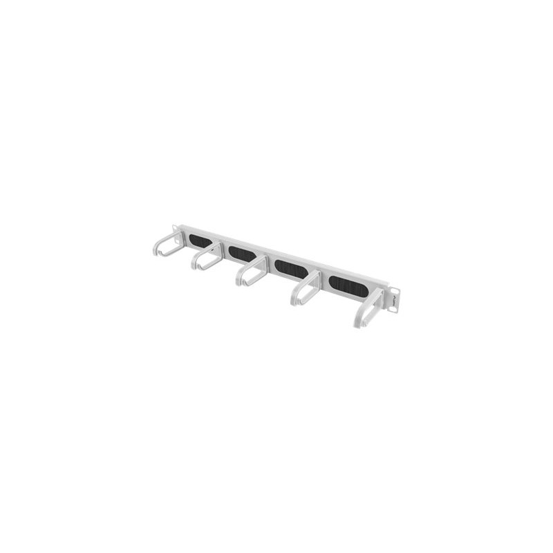 Lanberg 19" Cable Management Brush Panel 5 Rings Type B 1U | AK-1203-S | Grey