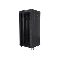 Lanberg | Rack cabinet 19" free-standing 27U/600x600 (flat pack) with glass door lCD V2 | FF01-6627-12BL | Black
