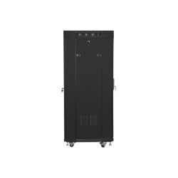 Lanberg | Rack cabinet 19" free-standing 27U/600x600 (flat pack) with glass door lCD V2 | FF01-6627-12BL | Black