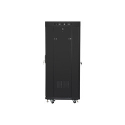 Lanberg | Rack cabinet 19" free-standing 27U/600x600 (flat pack) with glass door lCD V2 | FF01-6627-12BL | Black