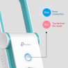TP-LINK | Extender | RE365 | 802.11ac | 2.4GHz/5GHz | 300+867 Mbit/s | 10/100 Mbit/s | Ethernet LAN (RJ-45) ports 1 | MU-MiMO No