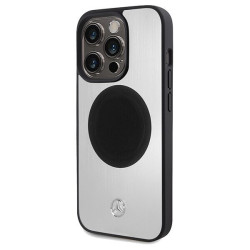 Mercedes MEHMP15L23ACMS iPhone 15 Pro 6.1" Silver Hardcase Leather & Aluminum MagSafe | Mercedes
