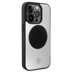 Mercedes MEHMP15L23ACMS iPhone 15 Pro 6.1" Silver Hardcase Leather & Aluminum MagSafe | Mercedes