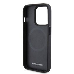 Mercedes MEHMP15L23ACMS iPhone 15 Pro 6.1" Silver Hardcase Leather & Aluminum MagSafe | Mercedes