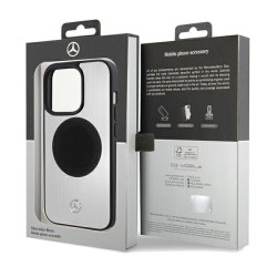 Mercedes MEHMP15L23ACMS iPhone 15 Pro 6.1" Silver Hardcase Leather & Aluminum MagSafe | Mercedes