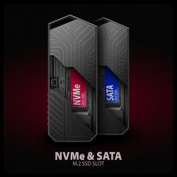 AXAGON USB-C 10Gbps - M.2 NVMe and SATA SSD GAME M.2 box | EEM2-GAM