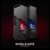 AXAGON USB-C 10Gbps - M.2 NVMe and SATA SSD GAME M.2 box | EEM2-GAM