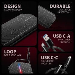 AXAGON USB-C 10Gbps - M.2 NVMe and SATA SSD GAME M.2 box | EEM2-GAM