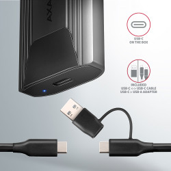 AXAGON USB-C 10Gbps - M.2 NVMe and SATA SSD THIN SCREWLESS box | EEM2-GTS2