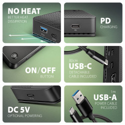 AXAGON USB4 40Gbps DUAL 4K DISPLAY 12in1 Dock | HMC-U4